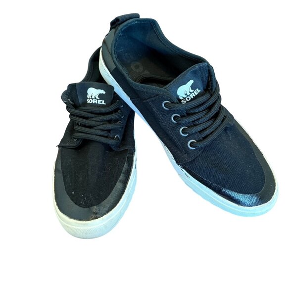 Sorel Women's Campsneak Lace-up Canvas Casual Sneakers Size 8 Black - Picture 1 of 9